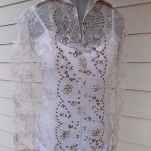 Valentino Lace Cardigan Blouse size 2